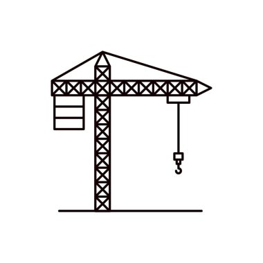 İnşaat için kroki siluet vinç makineleri