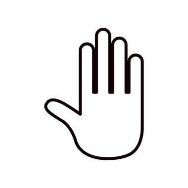 açık el kroki siluet simge