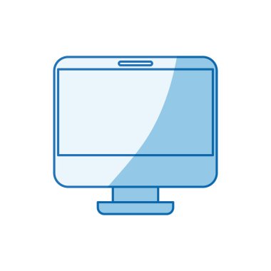 Modern ekran bilgisayar mavi siluet renk