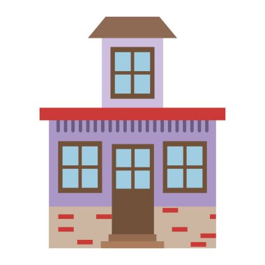 küçük çatı ile evin açık renk silüeti