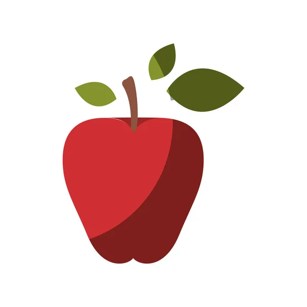 Imagen de sombreado colorido realista fruta manzana roja — Vector de stock