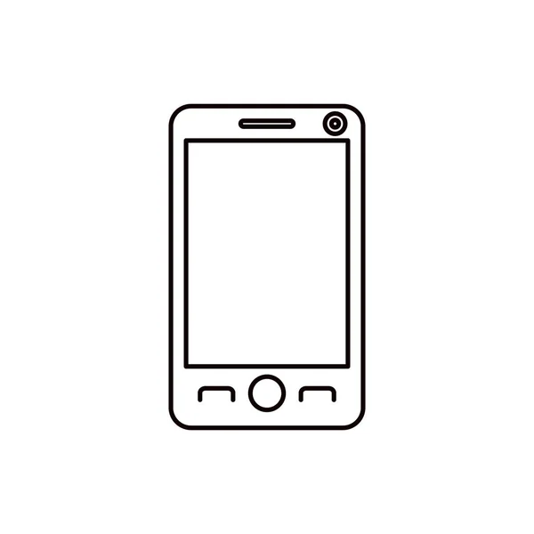 Schizzo silhouette moderna tecnologia smartphone — Vettoriale Stock
