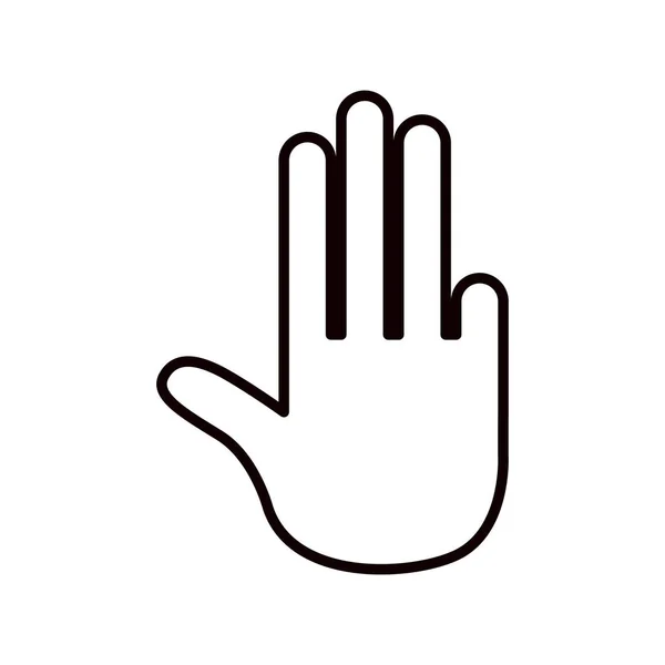 Эскиз силуэта руки показывает четыре пальца значок — стоковый вектор