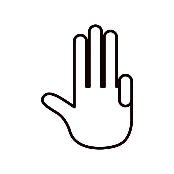 Schets silhouet handpalm resultaat vier vingers icoon — Stockvector