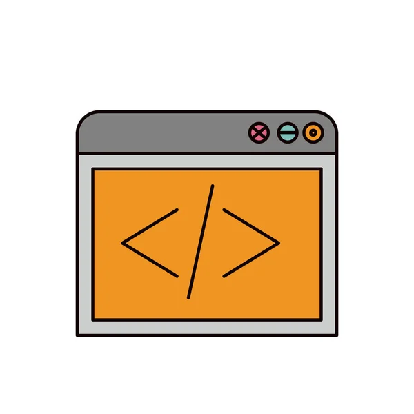 Färg skiss silhuett webbläsare webb utveckling ikon — Stock vektor