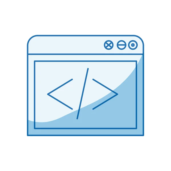 Azul cor sombreamento silhueta ícone de desenvolvimento web —  Vetores de Stock