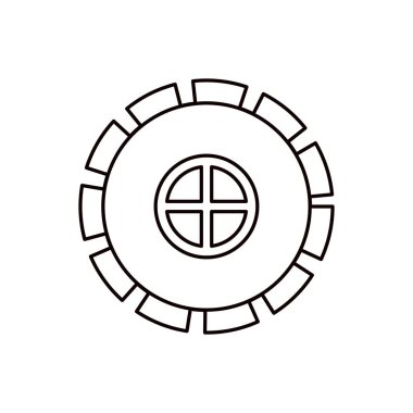 dişli tekerlek kroki siluet simge