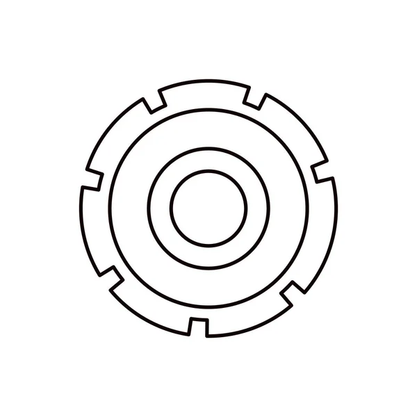 Значок ескізу силует колеса передач — стоковий вектор