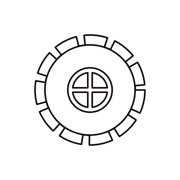 Skiss siluett redskap hjulet Pinion ikon — Stock vektor