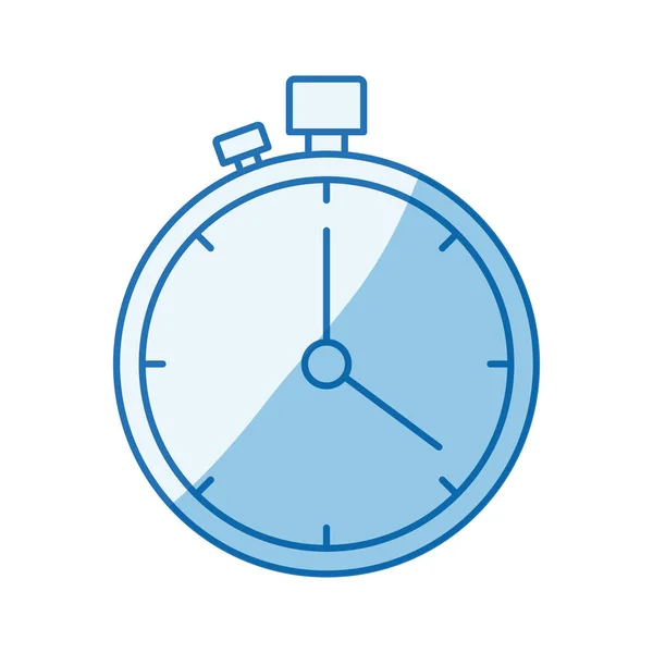 Colore blu ombreggiatura silhouette cronometro con timer — Vettoriale Stock