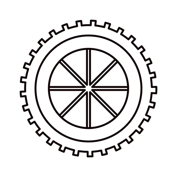 Boceto silueta engranaje rueda componente icono — Vector de stock