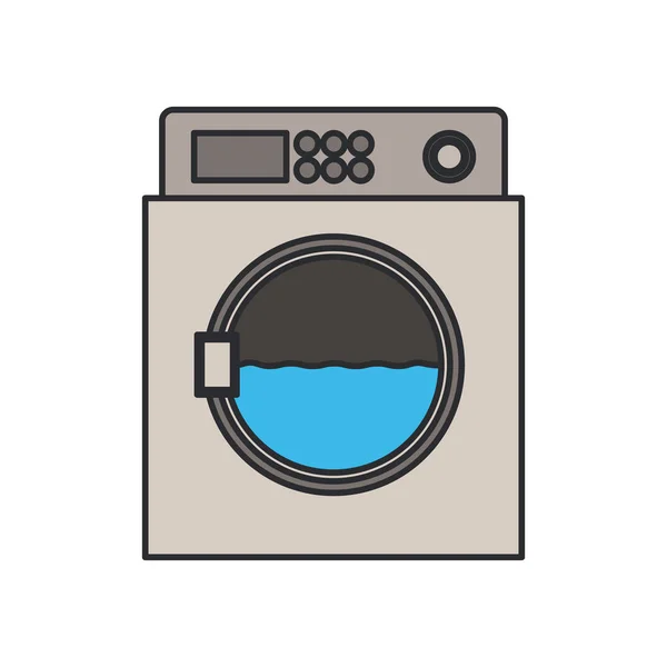 Imagine de culoare a mașinii de spălat în proces — Vector de stoc