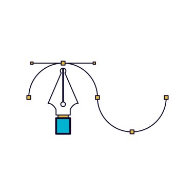 renk bölümlerle beyaz arka plan çizgi grafik aracı siluet