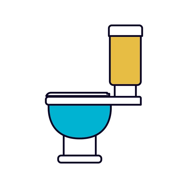 Sections de couleur silhouette de toilette icône vue de côté — Image vectorielle
