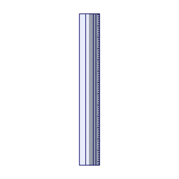 Fondo blanco con silueta de sombreado azul del icono de la regla — Vector de stock