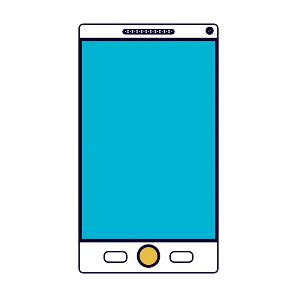 Witte achtergrond met kleur secties silhouet van smartphone — Stockvector