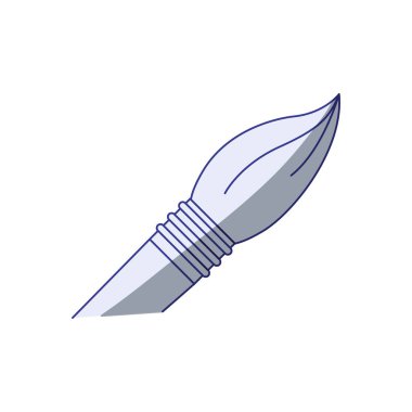 boya fırça ucu Mavi gölgelendirme silüeti ile beyaz arka plan