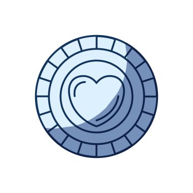 iç kalp gölgelendirme mavi renk siluet sembol