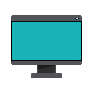 LCD monitörün renkli silüeti ile beyaz arka plan