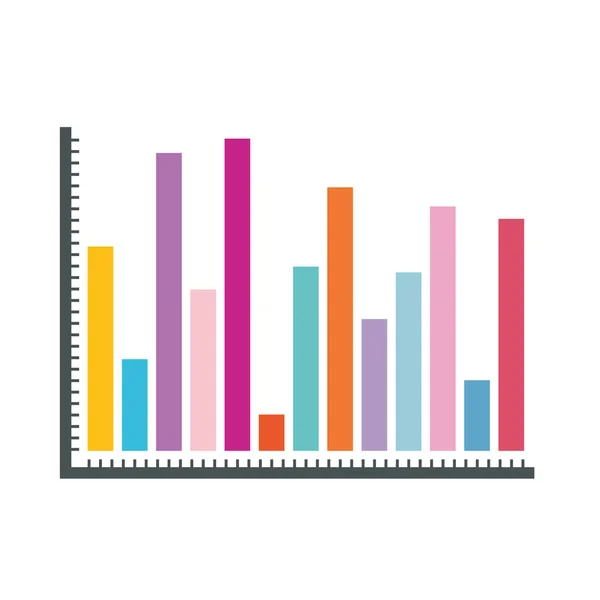 Fundo branco com gráficos estatísticos barras de cores —  Vetores de Stock