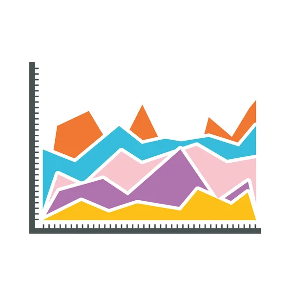 Sfondo bianco con grafici statistici in forma di picco — Vettoriale Stock