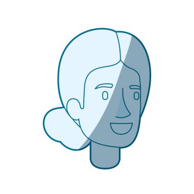 toplanan saç kadın yüzü mavi renk siluet gölgelendirme