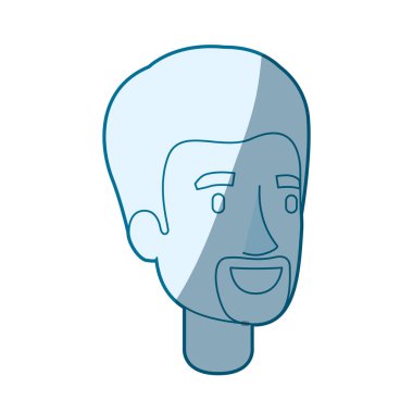 Adam yüz gölgeli mavi renk siluet