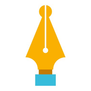 renkli silueti ile beyaz arka plan içinde çeşmeli kalem