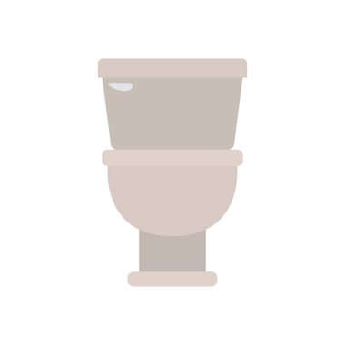 ön görünümde tuvalet simgesinin renk silüeti ile beyaz arka plan