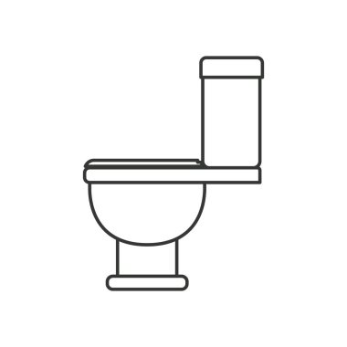 tuvalet simgesi yan görünümü ile tek renkli siluet