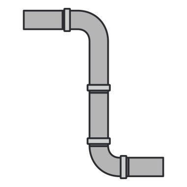 ince kontur ile drenaj borusu renk silüeti ile beyaz arka plan