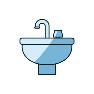 Lavabo Mavi gölgelendirme siluet simgesi