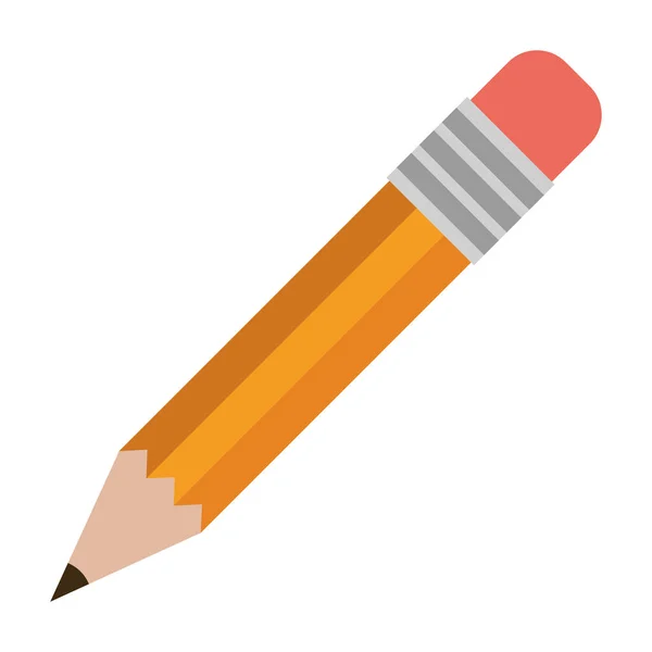 Witte achtergrond met kleurrijke silhouet van potlood met gum — Stockvector