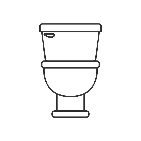 Monochrome Silhouette mit Toiletten-Symbol in der Vorderansicht — Stockvektor