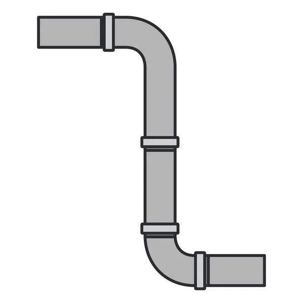 Білий фон з кольоровим силуетом зливної труби з тонким контуром — стоковий вектор