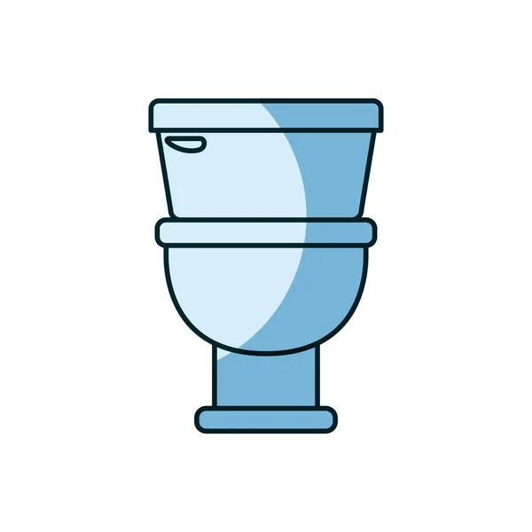 Blå skuggning silhuett av toalett ikonen i framifrån — Stock vektor