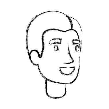 yan saç ile genç adam yüzü bulanık siluet