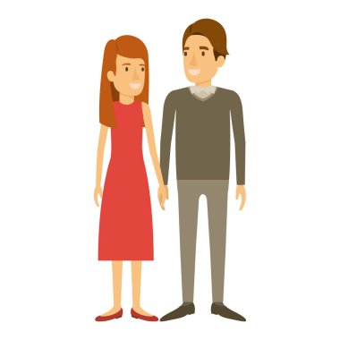 resmi kıyafet ve saç yan saçak uzun saçları düz ve onun erkek ve kadın ayakta ve onu renkli siluet