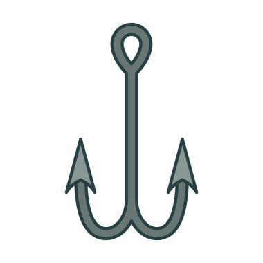 kalın kontur ile metalik çift olta renkli siluet