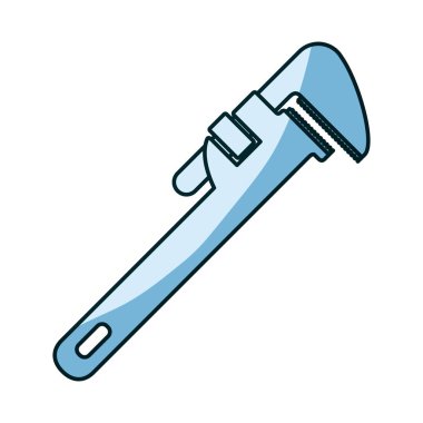 Boru anahtarı Mavi gölgelendirme siluet