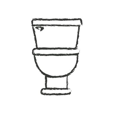 ön görünümde tuvalet simgesi ile tek renkli bulanık siluet