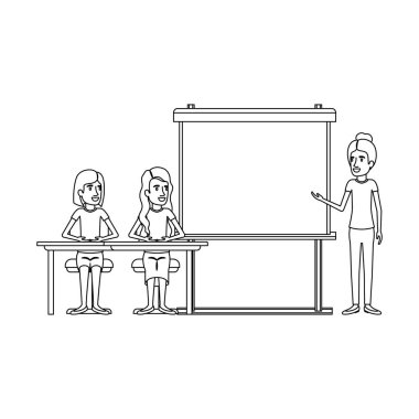 presentacion iş insanları kadın yönetici için bir masada oturan birkaç kadın ile tek renkli arka plan