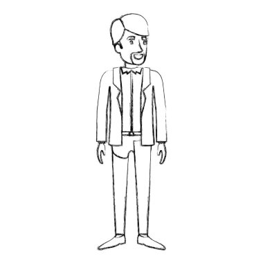 resmi giysiler ve sakal Van Dyke ile ayakta adam bulanık siluet