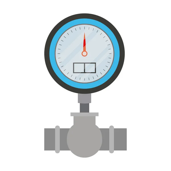 Witte achtergrond met kleur silhouet van watermeter — Stockvector