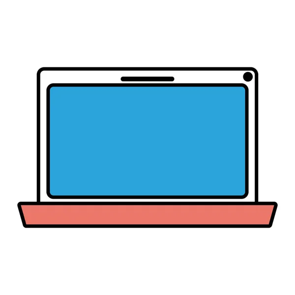 Sections de couleur silhouette de l'ordinateur portable — Image vectorielle