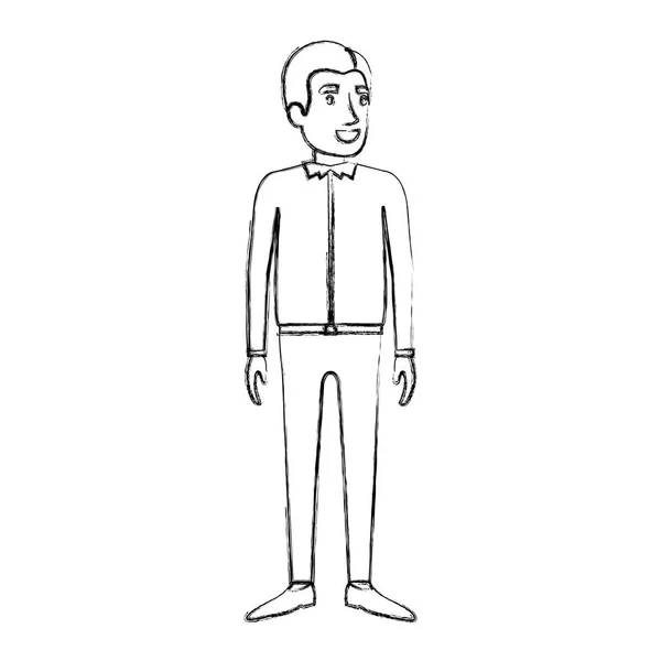 Θολή σιλουέτα του ανθρώπου που στέκεται με casual ρούχα — Διανυσματικό Αρχείο