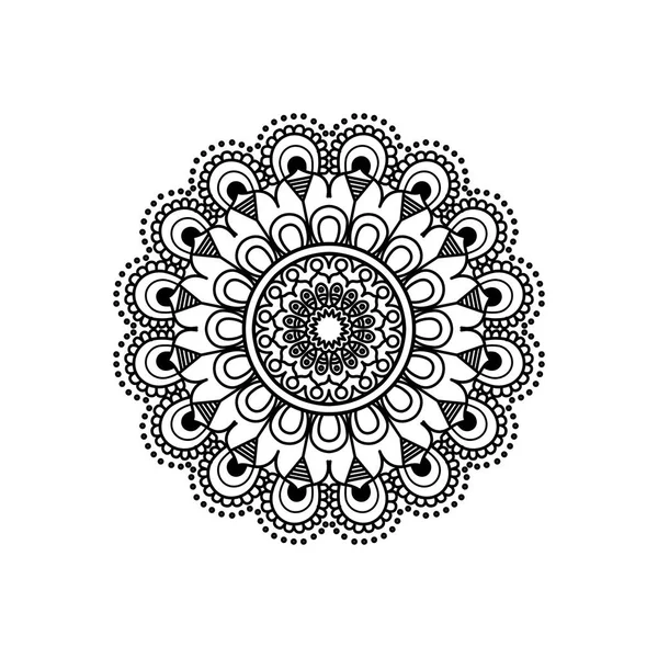 Monokróm virág mandala vintage dekoratív dísz — Stock Vector