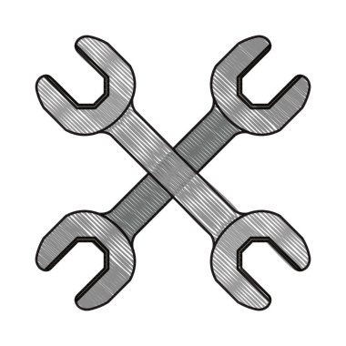 anahtar aracı çifti renkli Crayon siluet geçti