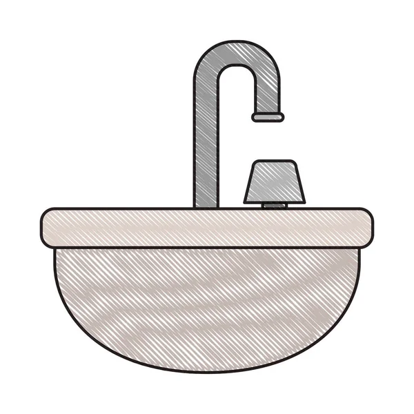 Couleur crayon silhouette de lavabo icône — Image vectorielle