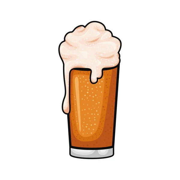 Beer with foam isolated icon — Stock Vector